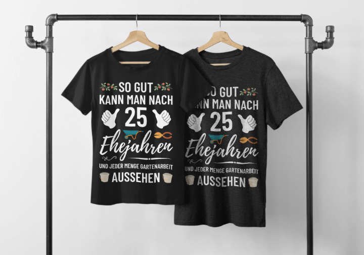 T-Shirt zur Silberhochzeit für Gartenliebhaber